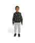 ფოტო #6 პროდუქტის Toddler Boys Long Sleeve Printed Crewneck Pullover and Joggers, 2 Piece Set