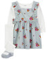 Фото #1 товара Baby 3-Piece Bodysuit & Floral Jumper Set NB