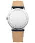 ფოტო #2 პროდუქტის Men's Swiss Classima Black Leather Strap Watch 40mm M0A10323