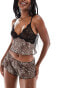 ASOS DESIGN spot cami lace top & short in leopard print