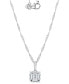 Фото #1 товара Macy's cubic Zirconia Cushion-Cut Solitaire Pendant Necklace, 18" + 2" extender