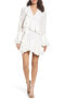 C/meo Collective Phase Ruffle Lace Minidress, Size Medium - Ivory 147352