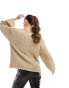 NA-KD structured knitted jumper in beige