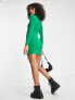Фото #2 товара Платье Bershka драпированное в зеленом