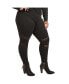 ფოტო #1 პროდუქტის Women's Plus Size Curvy-Fit Lace Inset Pull-On Ponte Legging