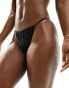 Фото #8 товара Miss Selfridge thin strap high leg bikini bottom in black