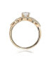 ფოტო #2 პროდუქტის Suzy Levian Sterling Silver Cubic Zirconia Swirl Halo Engagement Ring