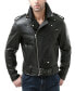 Men Classic Leather Motorcycle Jacket - Tall