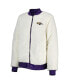 ფოტო #1 პროდუქტის Women's Oatmeal, Purple Baltimore Ravens Switchback Reversible Full-Zip Jacket