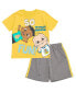 JJ Cody T-Shirt and Mesh Shorts Outfit Set Infant to Toddler Yellow / Silver, 12 месяцев - фото #1