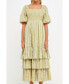 Фото #1 товара Women's Gingham Striped Multi Tiered Maxi