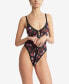 Women's Signature Lace Printed Open Gusset Teddy