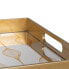 Snack tray Golden PVC Crystal 45 x 31 x 4,2 cm (2 Units)