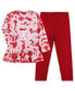 ფოტო #1 პროდუქტის Girls Infant Crimson Oklahoma Sooners Tie-Dye Ruffle Raglan Long Sleeve T-shirt and Leggings Set