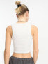 Фото #3 товара Weekday Pure ribbed crop tank top in white