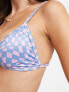 Фото #3 товара Weekday Sway triangle bikini in lilac checkerboard