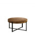 Фото #1 товара 33.86"Modern Retro Splicing Round Coffee Table, Fir Wood Table Top With Black Cross Legs Base