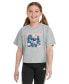 Big Girls Short-Sleeve Waist-Length Raglan Heather T-Shirt Grey W/ Multi, S (8) - фото #1