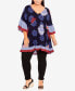 ფოტო #4 პროდუქტის Plus Size Harper Border Tunic Top