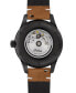 ფოტო #2 პროდუქტის Men's Swiss Automatic DS PH200M Brown Leather Strap Watch 43mm
