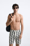 Long abstract print swimming trunks