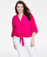 Plus Size Tie-Front Top, Created for Macy's