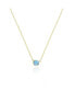 ფოტო #1 პროდუქტის Blue Topaz Single Bezel Necklace 14K Gold