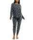 ფოტო #17 პროდუქტის Women's Printed 2-Pc. Long-Sleeve Pajama Set