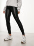 New Look wet look leggings in black