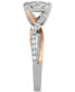 ფოტო #6 პროდუქტის Diamond Halo Bridal Set (1-1/3 ct. t.w.) in 14k White & Rose Gold