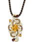 Crazy Collection® Multi-Gemstone Braided Silk Cord 18" Pendant Necklace in 14k Gold