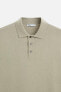 Viscose blend knit polo shirt