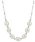 Фото #1 товара Macy's cultured Freshwater Pearl (9-10mm) Paperclip Link 18" Statement Necklace in Sterling Silver