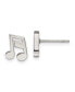 ფოტო #1 პროდუქტის Stainless Steel Polished Music Note Earrings