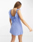 Фото #4 товара ASOS DESIGN ruffle detail mini wrap sundress in cornflour blue