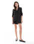 Фото #4 товара Miss Selfridge sporty side stripe relaxed fit blazer in black