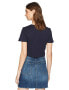 Фото #2 товара J.O.A. 163373 Women's Twisted Front Crew Neck Short Sleeve Navy Crop Top Sz. S