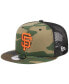 Фото #1 товара Men's Camo San Francisco Giants Woodland Camo Trucker 9FIFTY Snapback Hat