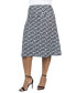 ფოტო #3 პროდუქტის Plus Size Elastic Waist Knee Length Skirt