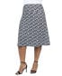 ფოტო #3 პროდუქტის Plus Size Elastic Waist Knee Length Skirt