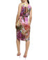 Isaac Mizrahi Split Neck Satin Dress Women's