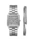 ფოტო #2 პროდუქტის Women's Cristal Quartz Silver Stainless Steel Watch Set, 28mm