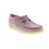Фото #3 товара Clarks Wallabee 26165558 Womens Pink Nubuck Oxfords & Lace Ups Casual Shoes