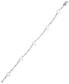 Cultured Freshwater Potato Pearl (6 - 6-1/2mm) Station Figaro Link Bracelet in Sterling Silver