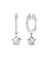 ფოტო #1 პროდუქტის Star kissed Duo Design Sterling Silver Diamond Hoop Women Earring