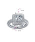 2CT Art Deco Style Cubic Zirconia Milgrain Princess Cut Square Halo AAA CZ Promise Engagement Ring With Eternity Band For Women .925 Sterling Silver