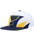 Фото #2 товара Men's White and Navy St. Louis Blues Vintage-Like Sharktooth Snapback Hat