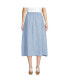 Women's Button Front Linen Midi Skirt