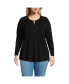 ფოტო #1 პროდუქტის Plus Size Long Sleeve Lattice Pintuck Tunic