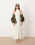 ASOS EDITION broderie halter maxi dress with open back in white